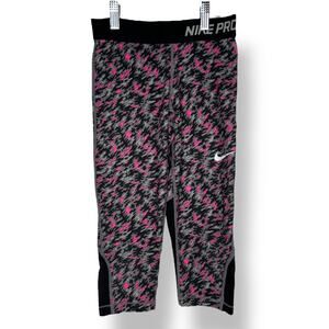 Girls Nike Pro Cropped Compression Leggings Medium